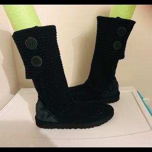 Pair of black Ugg boots, size 6